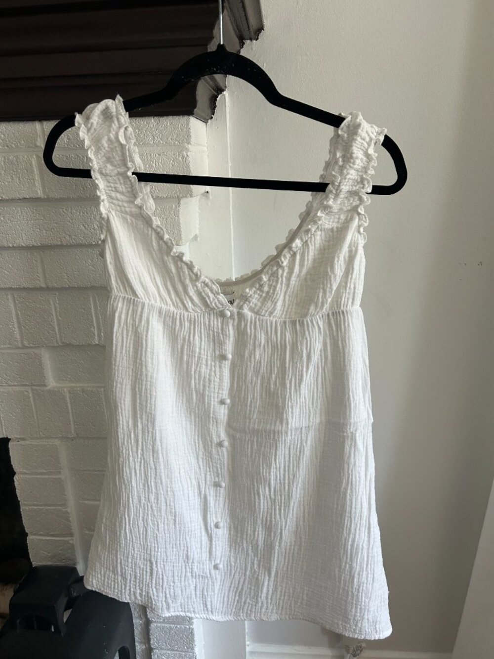 Princess Poly Gauze White Sleeveless Shirt Size 6 - Picture 2 of 7
